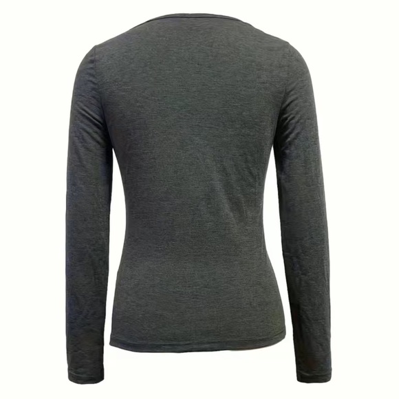 Luxe ruched button detail long sleeve top - Picture 4 of 4